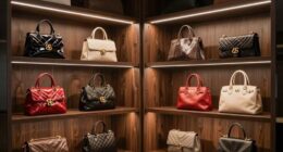 luxury handbag shelf lighting