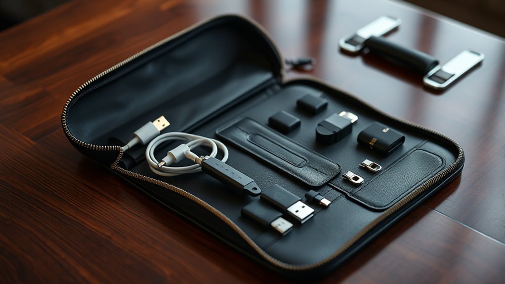 luxury travel cable organization