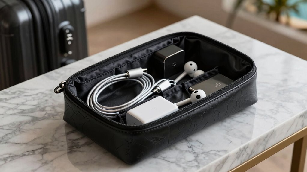 luxury travel tech pouches