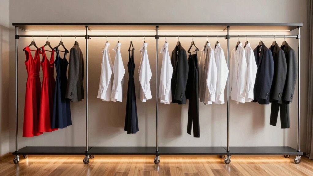 top rolling wardrobe racks