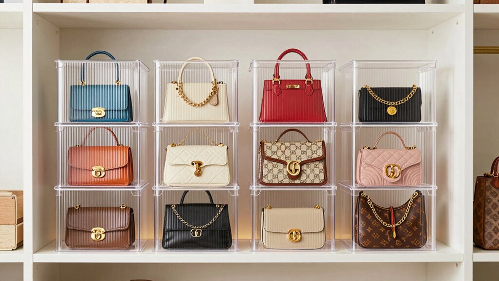 top stackable handbag storage
