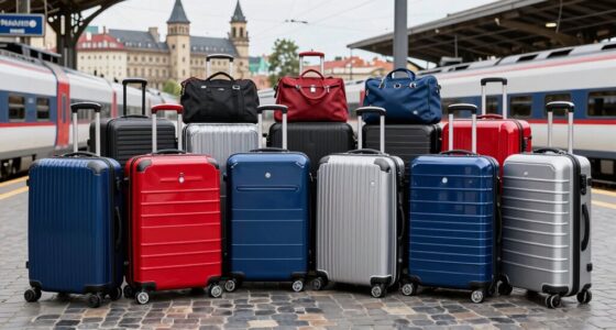 top train travel luggage