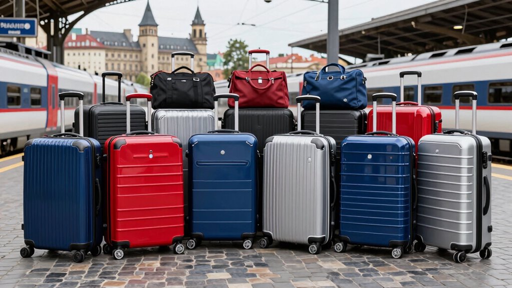 top train travel luggage