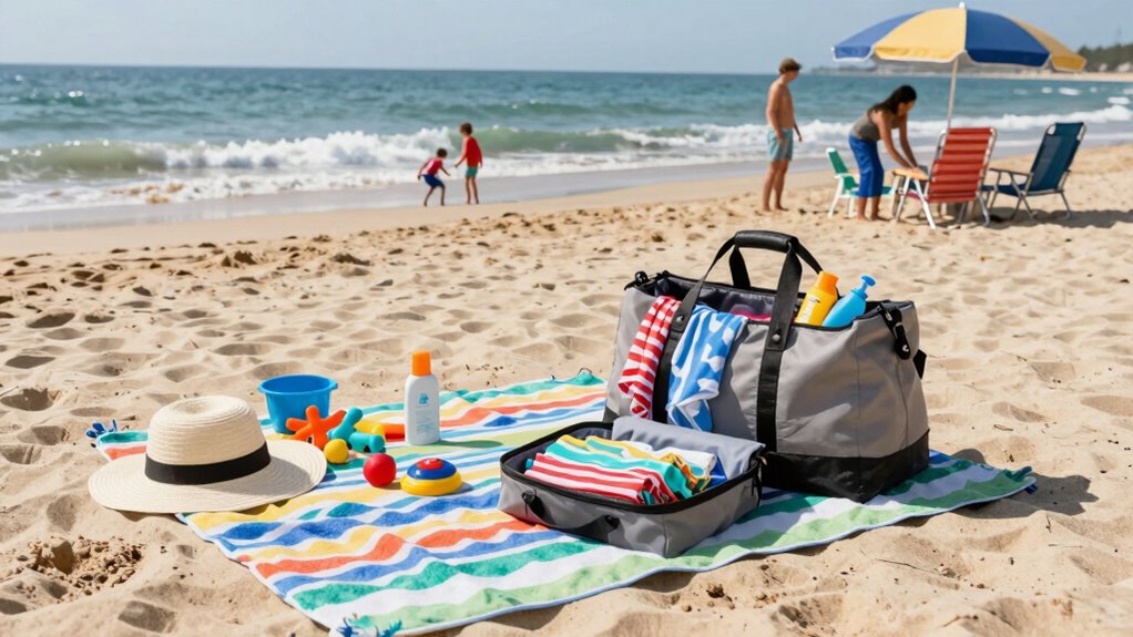 efficient family beach packing