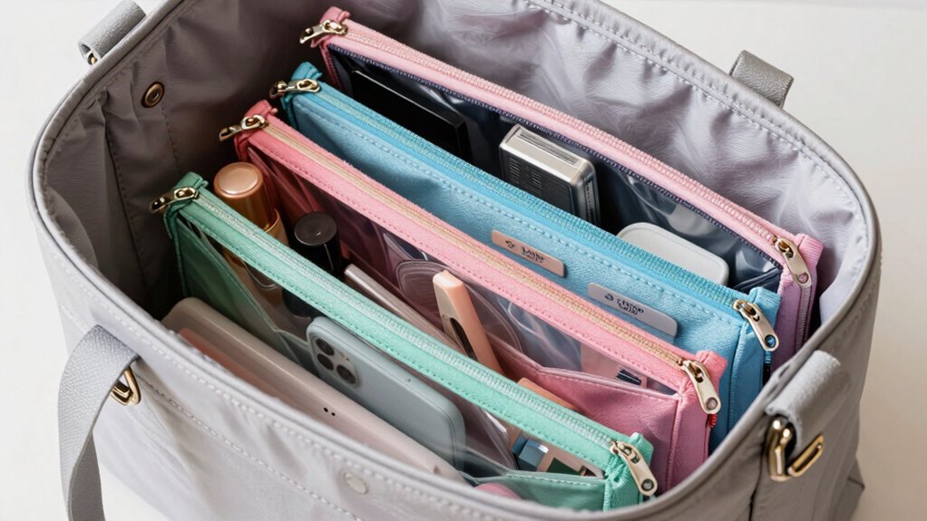 organize essentials with pouches