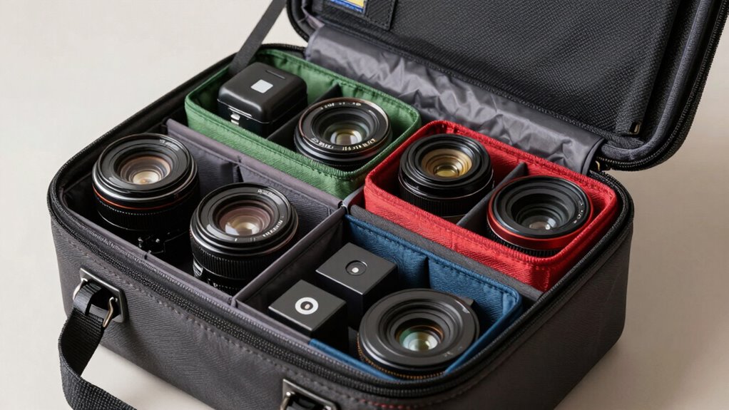 organized camera gear storage