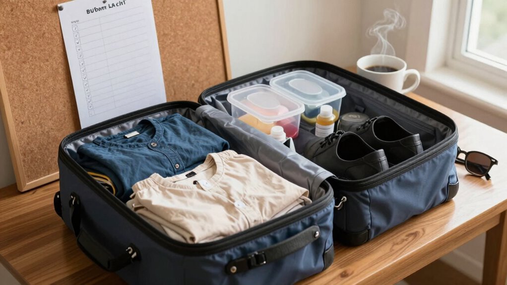 organized travel packing routine
