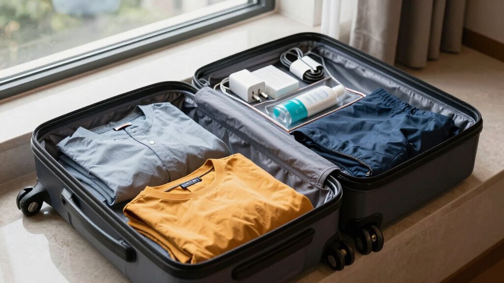 streamlined hotel luggage packing
