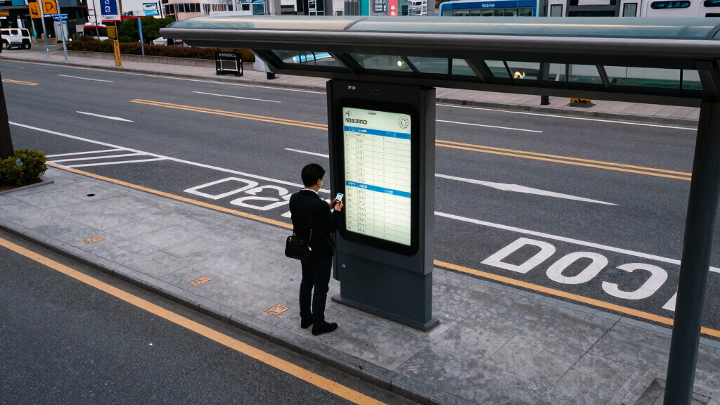 A bus station in Seoul, South Korea