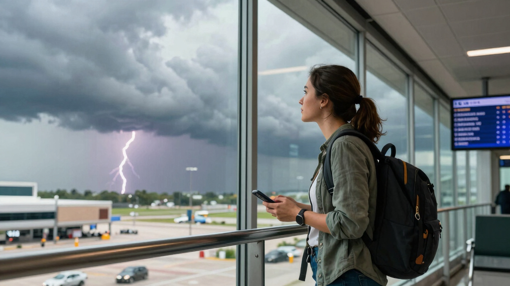 Texas storms prompt canceled flights as north-east heatwave comes to a close