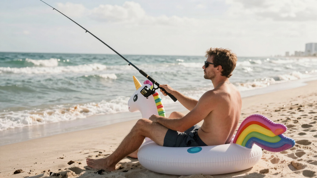 TIL a man in a unicorn pool floaty was fishing near the beach in Fort Lauderdale when he hooked a 10-foot shark that proceeded to drag him four miles offshore in his floaty. He was eventually rescued by the crew of a larger fishing vessel who were baffled at the situation when they happened upon him