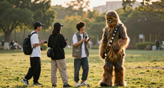 TIL Peter Mayhew, who played Chewbacca, was escorted by crew members wearing brightly colored vests and told not to wander off set wearing his costume while on location for 'Return of the Jedi' Endor scenes, so that hunters in the California redwood forests would not mistake him for Bigfoot.