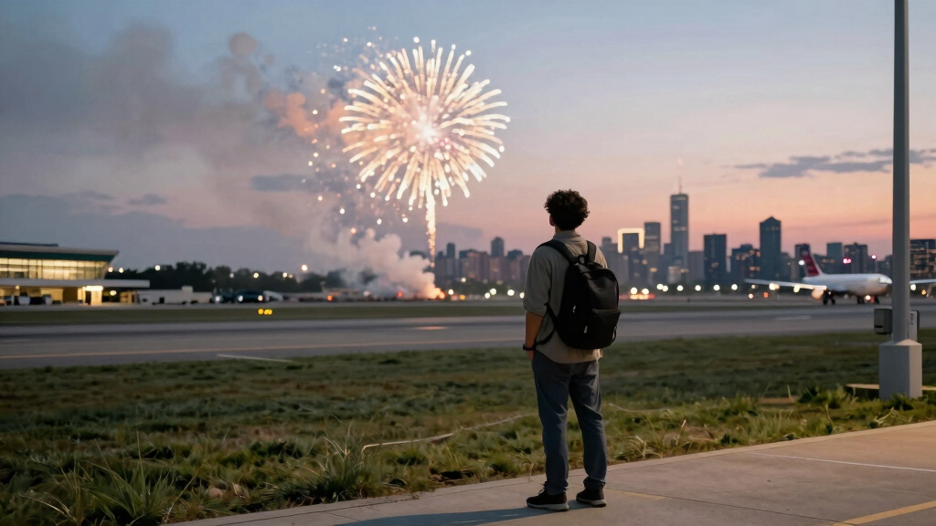 Chicago Plane Fireworks Strike
