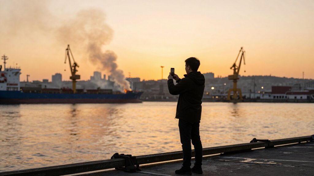 Ukrainian Drone Attack On Russian Port City Kills Four. Fire Reported At Port.
