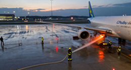 Ukrainian Cargo Plane Catches Fire At Japan’s Chubu Airport