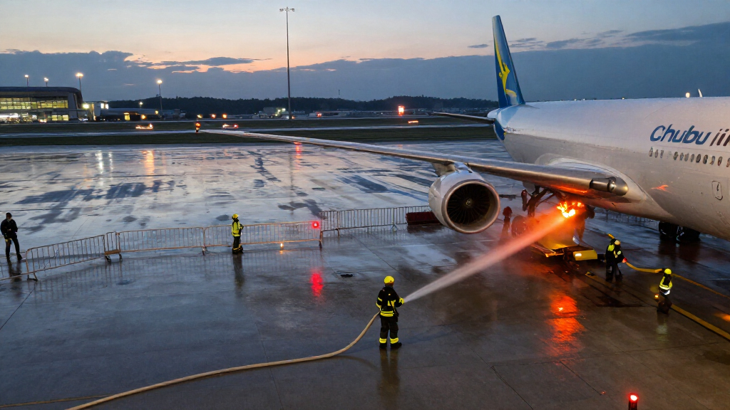 Ukrainian Cargo Plane Catches Fire At Japan’s Chubu Airport